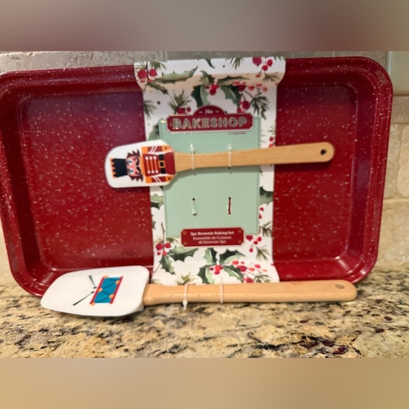 The Bakeshop by Masterclass 3pc Brownie Baking Set". 
Bake Pan & 2 Spatulas. NEW - Picture 2 of 6